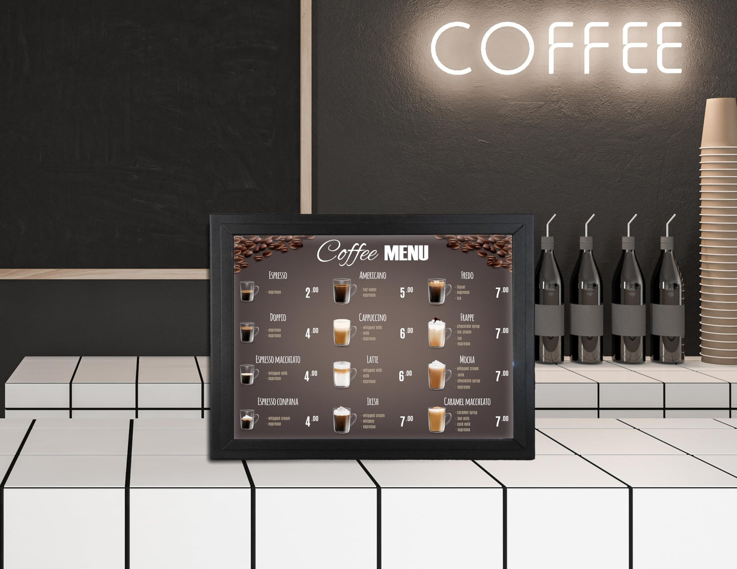 RSB-LET1/ LED Tabletop Sign Holder, Letter or A3 Size