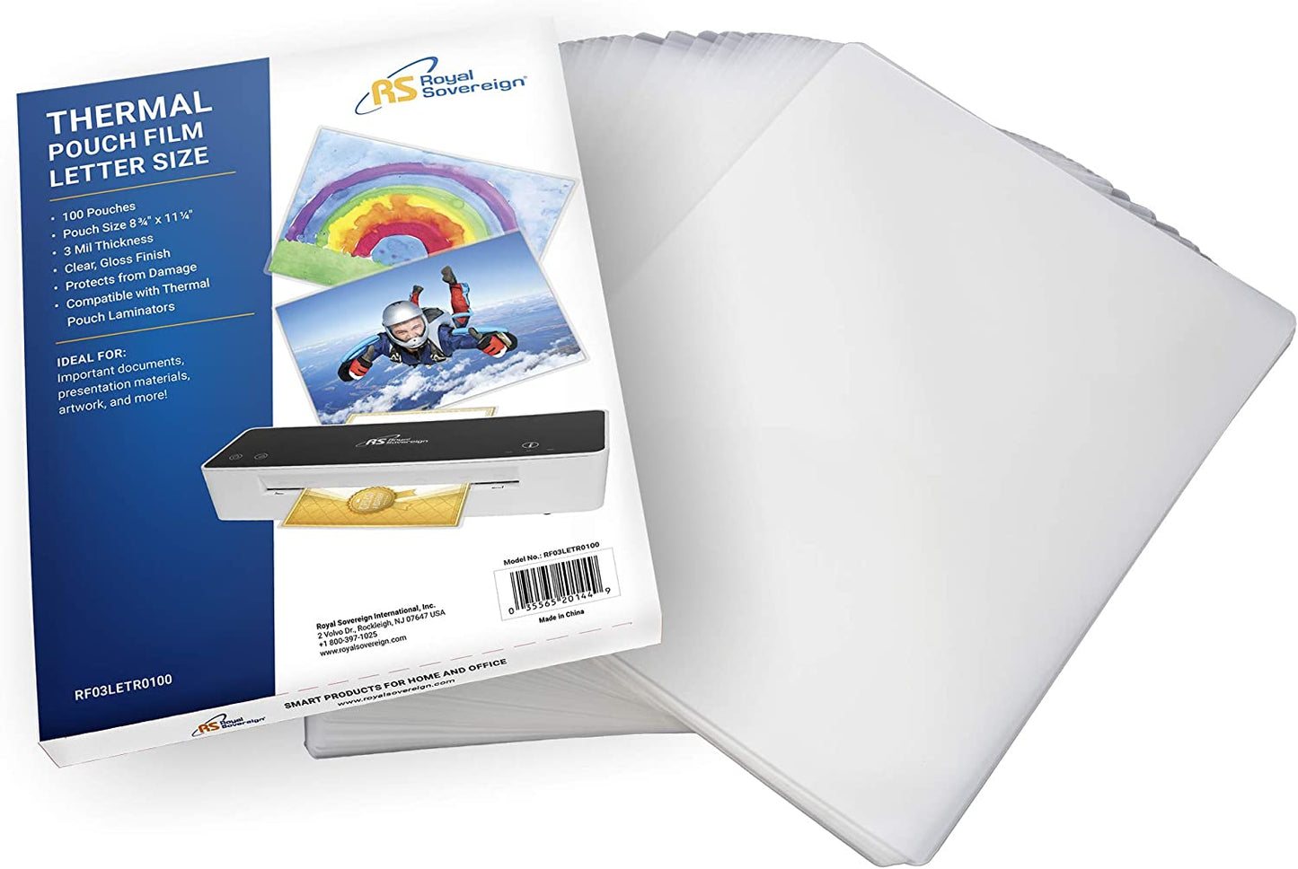 RF03LETR0100/ 3 Mil Thermal Pouch Film, Letter Size