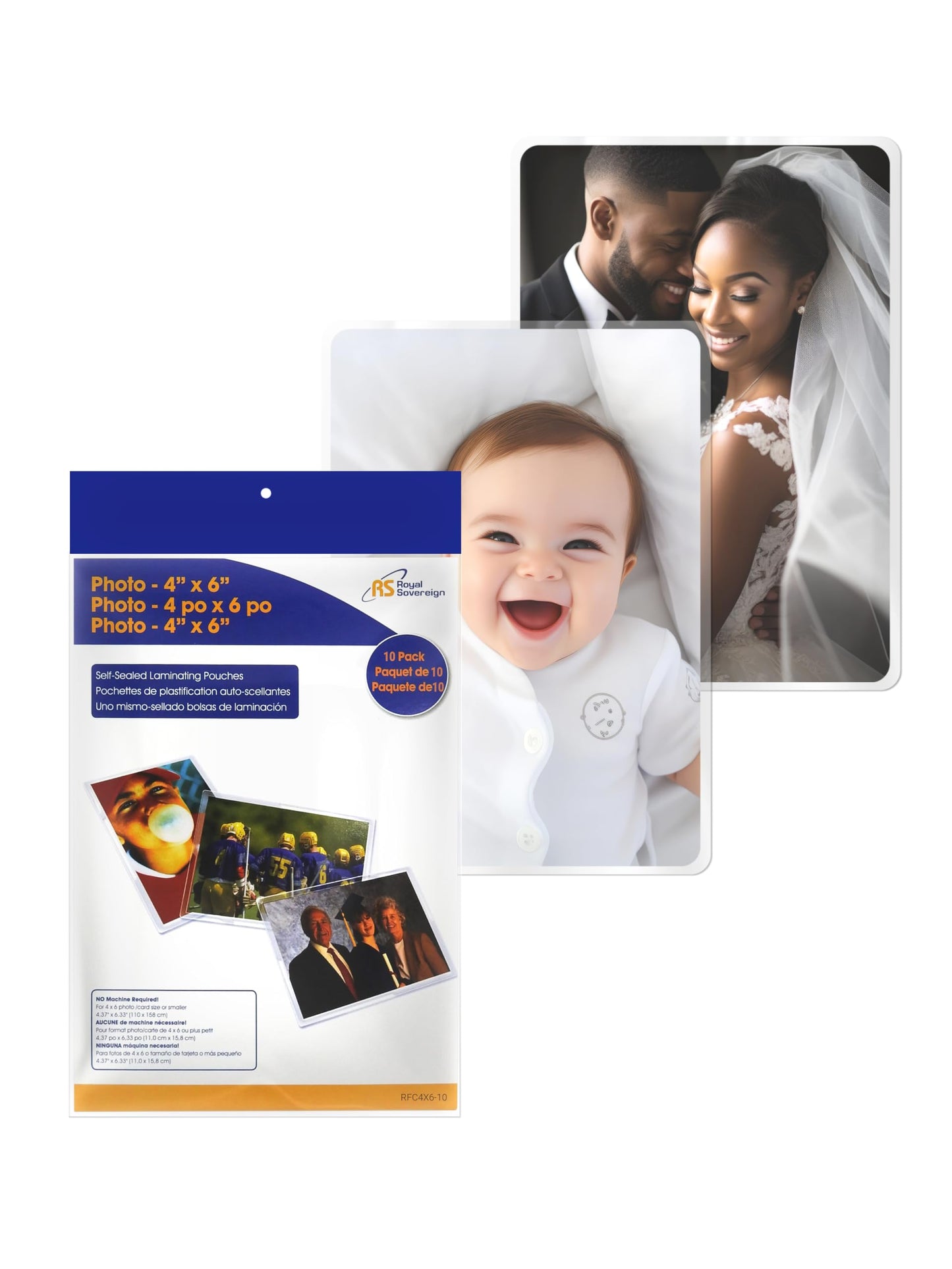 RFC4X6-15/ Self-Seal Laminating Pouches, Heavy-Duty 11 Mil, No Machine Needed (15 Pack)