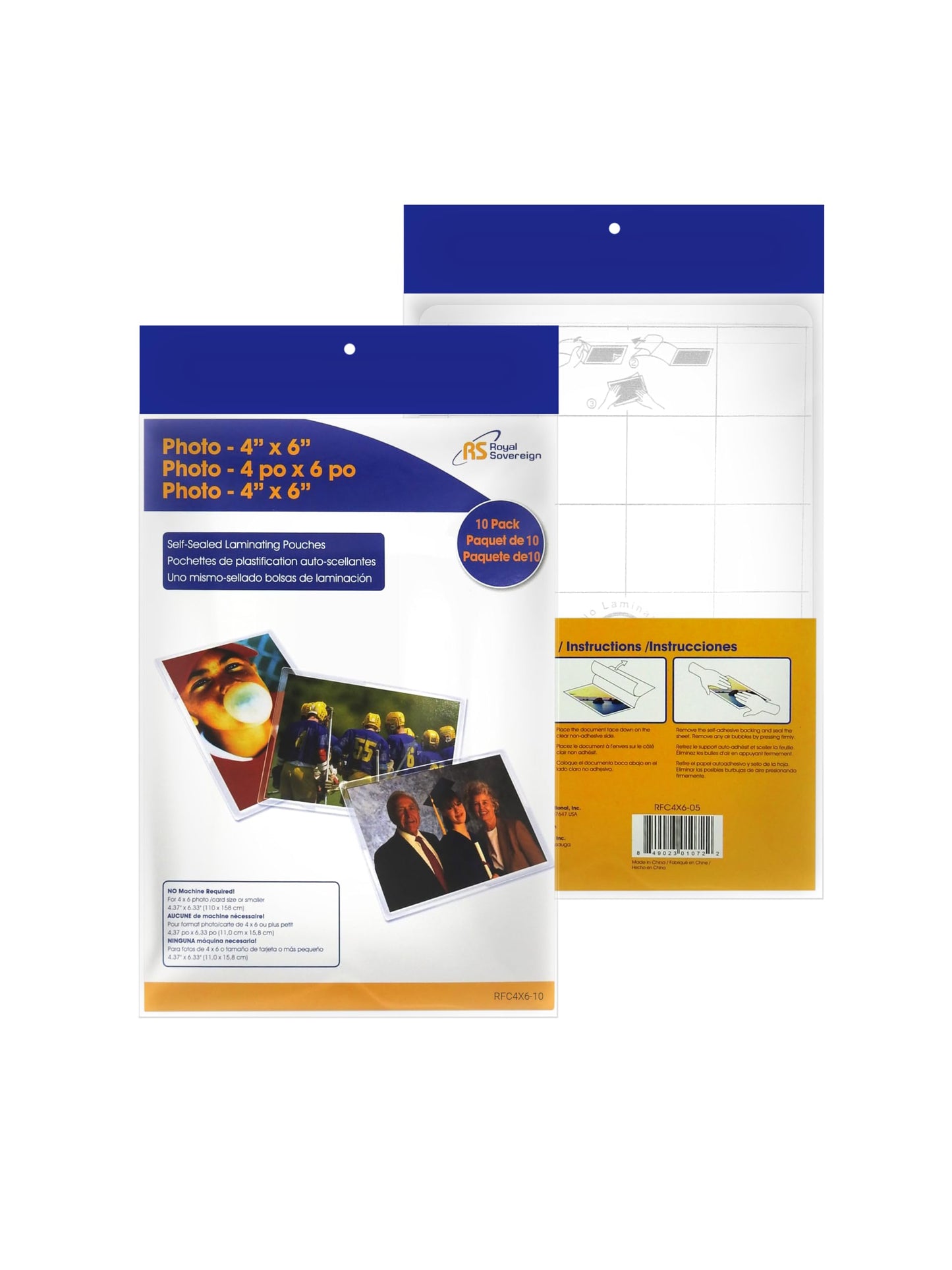 RFC4X6-15/ Self-Seal Laminating Pouches, Heavy-Duty 11 Mil, No Machine Needed (15 Pack)