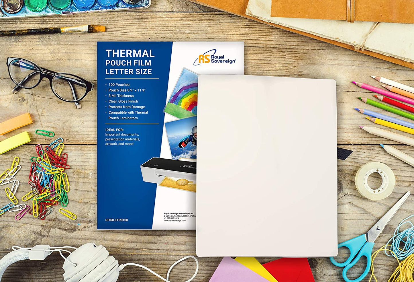 RF03LETR0100/ 3 Mil Thermal Pouch Film, Letter Size