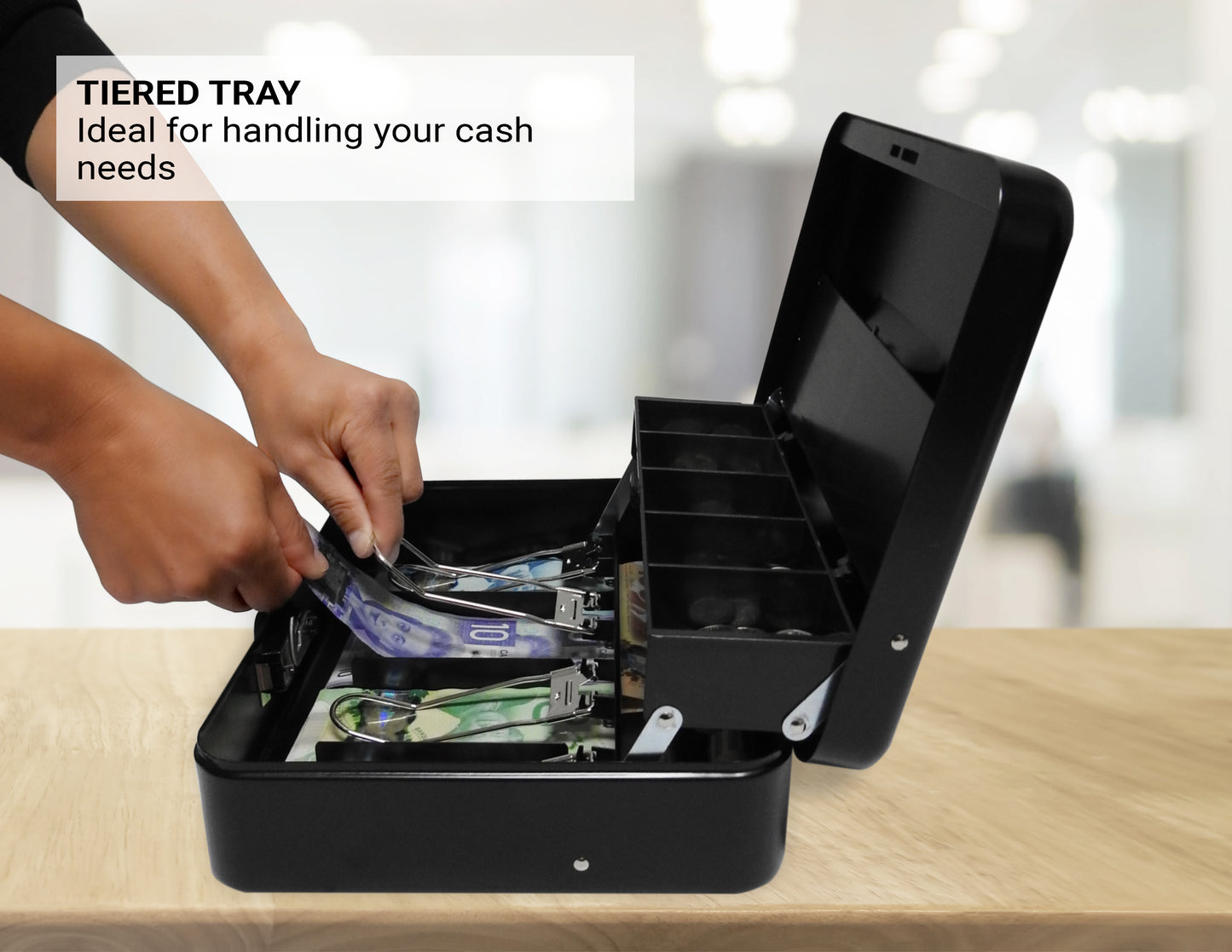 MCBC-2200/ TIERED TRAY DELUXE COMBINATION CASH BOX (Refurbished)