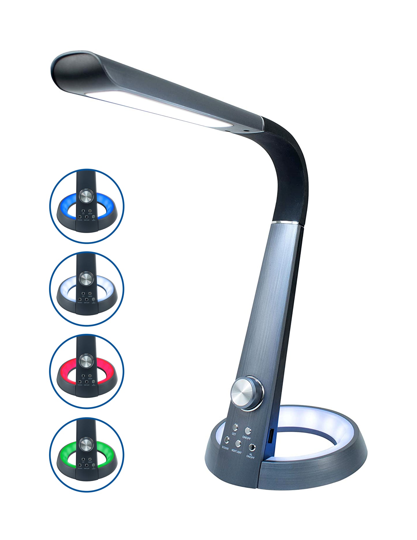 RDL-110U/ LED Desk Lamp with USB and Night Light