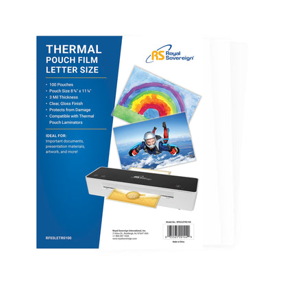 RF03LETR0100/ 3 Mil Thermal Pouch Film, Letter Size