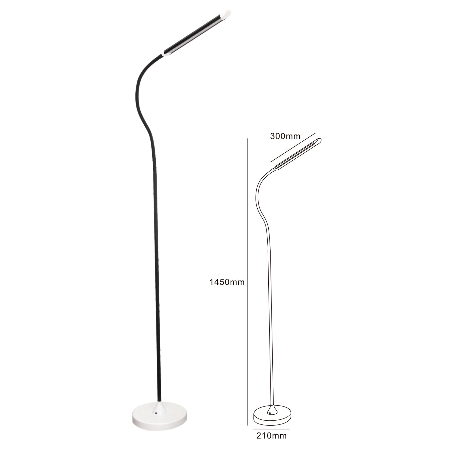 RFL-1300/ LED Floor Lamp, Stylish Modern Design Featuring 11.8" Lamp Head