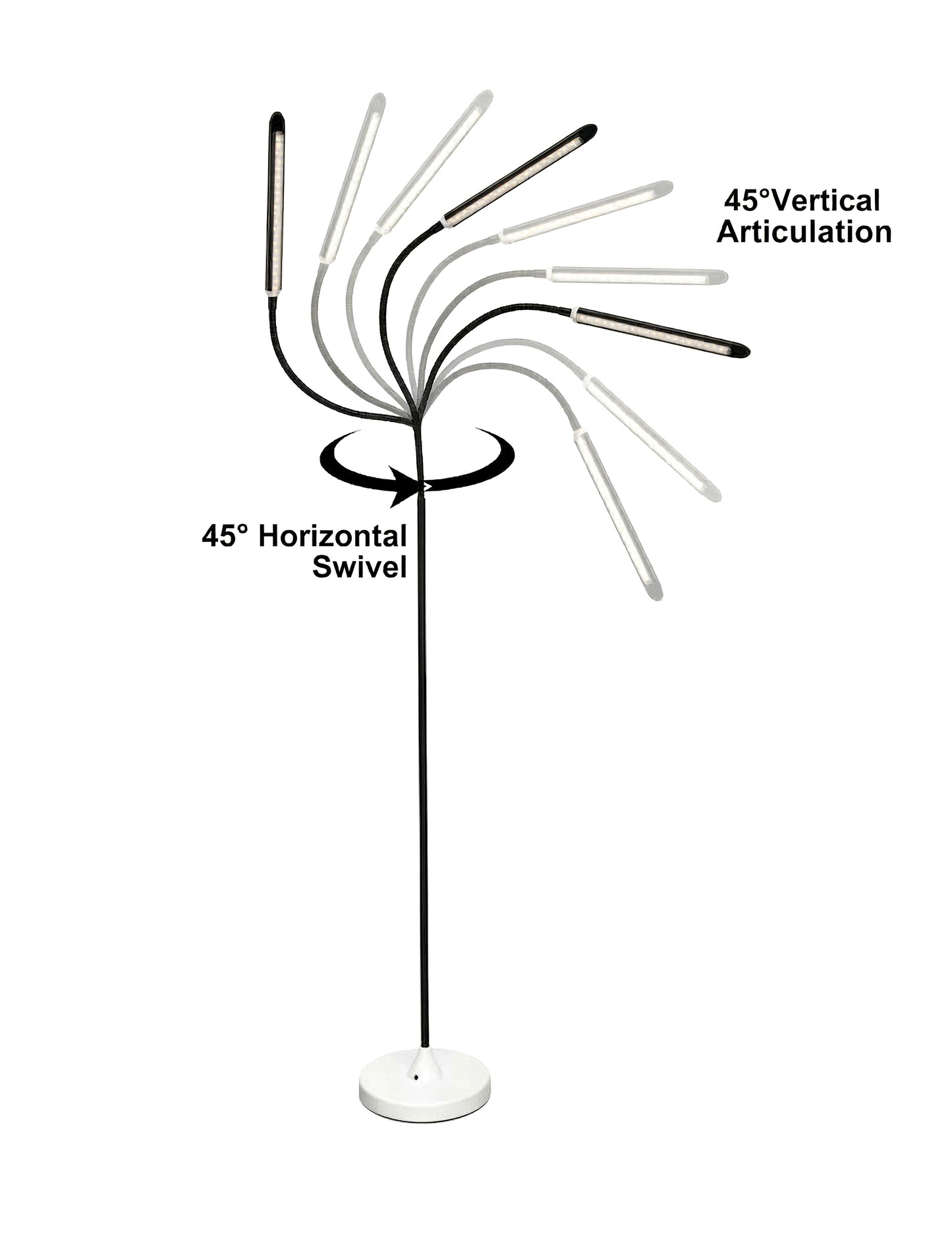 Lampadaire LED RFL-1300, design moderne et élégant avec tête de lampe de 11,8 pouces