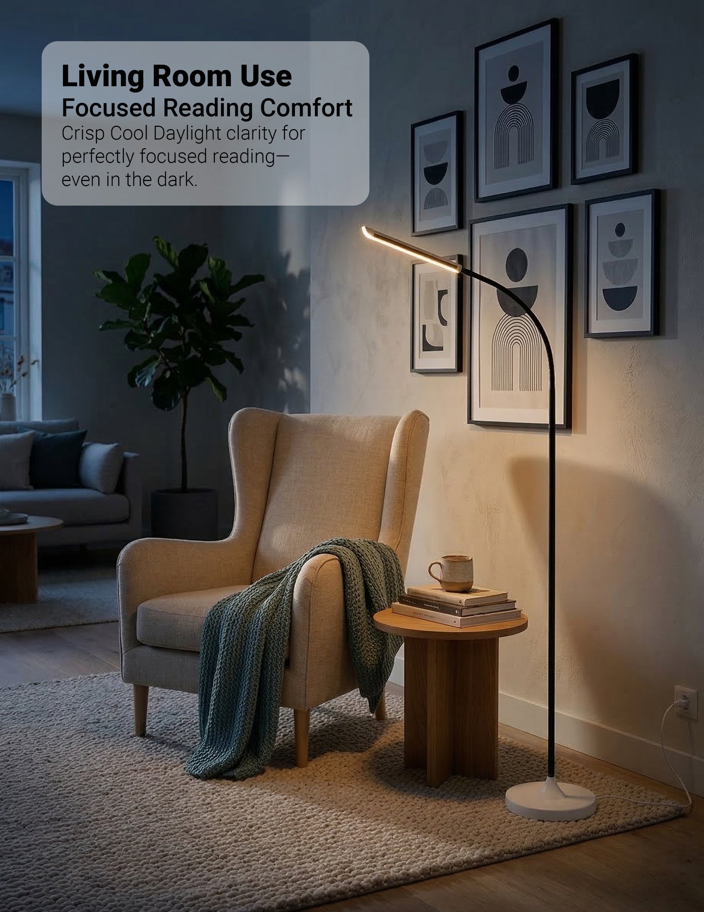 Lampadaire LED RFL-1300, design moderne et élégant avec tête de lampe de 11,8 pouces