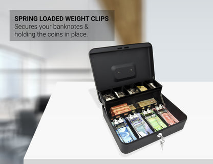 CMCB-400/ Tiered Cash Box with 5 Coin Compartments & 4 Spring-Loaded Bill Compartments (Refurbished)