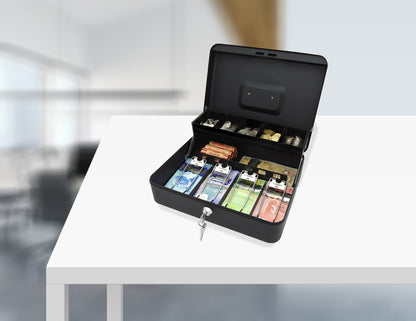 CMCB-400/ Tiered Cash Box with 5 Coin Compartments & 4 Spring-Loaded Bill Compartments (Refurbished)